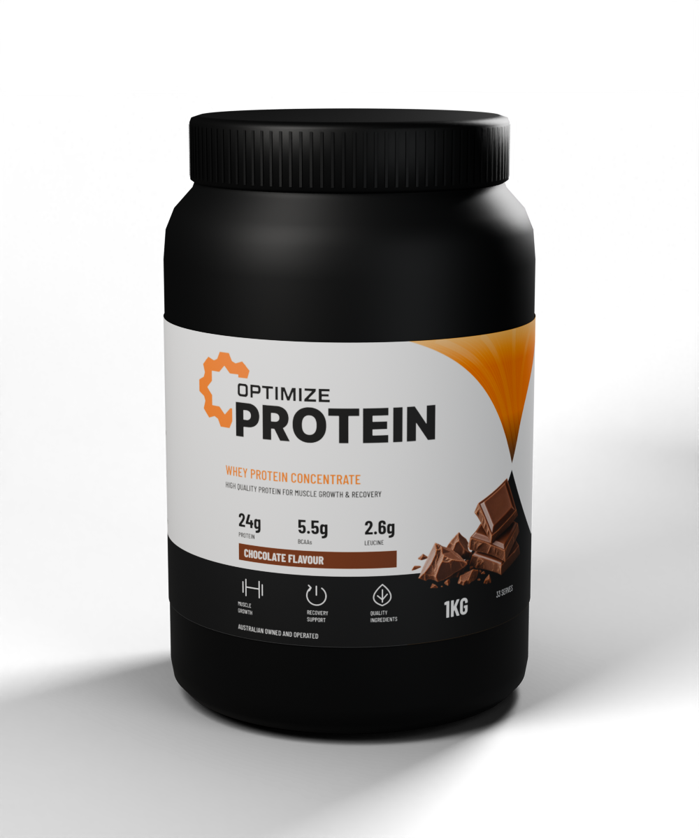 Optimize Nutrition tub in soft studio lighting
